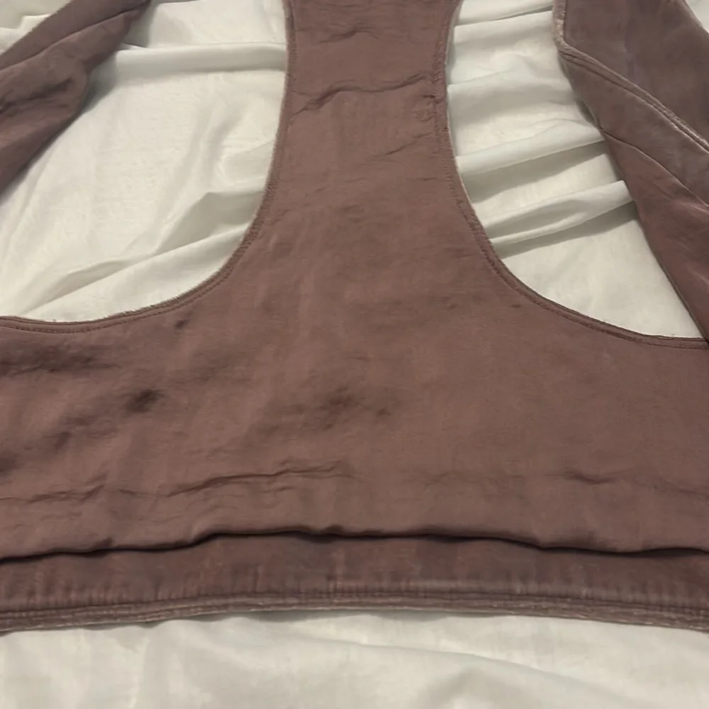 Free People rose mauve open velvet vest w/admirial buttons SZ   M boho chic - Picture 7 of 13